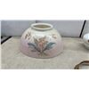 Image 2 : Antique Hand-Painted Opal Glass Hanging Parlor Lamp with Floral Design and More