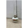 Image 5 : Antique Hand-Painted Opal Glass Hanging Parlor Lamp with Floral Design and More