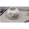 Image 6 : Antique Hand-Painted Opal Glass Hanging Parlor Lamp with Floral Design and More