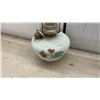 Image 7 : Antique Hand-Painted Opal Glass Hanging Parlor Lamp with Floral Design and More