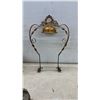 Image 9 : Antique Hand-Painted Opal Glass Hanging Parlor Lamp with Floral Design and More