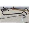 Image 3 : Assortment of Walking Canes and Sticks Including Wood, Aluminum, and Adjustable Styles