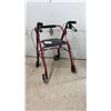 Image 1 : Dana Douglas 4200 DX Four-Wheel Rollator Walker With Seat and Hand Brakes, Red