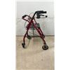Image 2 : Dana Douglas 4200 DX Four-Wheel Rollator Walker With Seat and Hand Brakes, Red