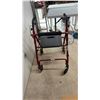 Image 3 : Dana Douglas 4200 DX Four-Wheel Rollator Walker With Seat and Hand Brakes, Red