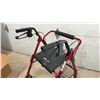 Image 4 : Dana Douglas 4200 DX Four-Wheel Rollator Walker With Seat and Hand Brakes, Red