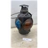 Image 1 : Antique Hiram L. Piper & Company Canadian Pacific Railway Switch Lamp with Blue and Amber Lenses