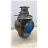 Image 2 : Antique Hiram L. Piper & Company Canadian Pacific Railway Switch Lamp with Blue and Amber Lenses