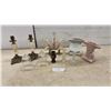 Image 1 : Pair of Onyx and Brass Candlesticks, Ceramic Cornucopia Vases, Glass Bells and More