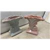 Image 5 : Pair of Onyx and Brass Candlesticks, Ceramic Cornucopia Vases, Glass Bells and More
