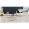 Image 6 : Pair of Onyx and Brass Candlesticks, Ceramic Cornucopia Vases, Glass Bells and More