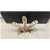 Image 8 : Pair of Onyx and Brass Candlesticks, Ceramic Cornucopia Vases, Glass Bells and More