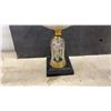 Image 5 : Antique Oil Lamps Including Frosted Glass Iris Lamp and Hand-Painted Floral Ceramic Lamp