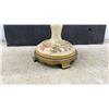 Image 7 : Antique Oil Lamps Including Frosted Glass Iris Lamp and Hand-Painted Floral Ceramic Lamp