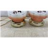 Image 3 : 4 Accent Table Lamps: Rose Accent, No Shades & Chrome Lamp with Green Shade 20" H