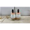 Image 5 : 4 Accent Table Lamps: Rose Accent, No Shades & Chrome Lamp with Green Shade 20" H