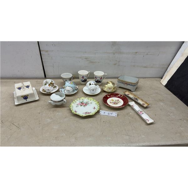 Assorted Porcelain and China Including Queen Mary Souvenir Mugs, Paragon, Colclough Teacups