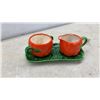 Image 7 : Vintage Tomato-Shaped Red Ceramic Tea Set with Teapots, Cups, Shakers, Creamer, and More