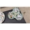 Image 3 : Vintage Royal Tudor Ware Barker Bros Floral Bird Tiered Serving Stand Set with Brass Hardware