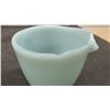 Image 7 : Vintage Fire King: Turquoise Opalware Creamer and Sugar Set (Small Chip on Creamer) & Three Clear