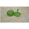 Image 10 : Clear Iridescent Carnival Style Bowl, Coloured Art Glass, Covered Candy Dishes & More