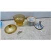 Image 12 : Clear Iridescent Carnival Style Bowl, Coloured Art Glass, Covered Candy Dishes & More