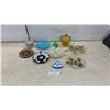 Image 1 : Clear Iridescent Carnival Style Bowl, Coloured Art Glass, Covered Candy Dishes & More