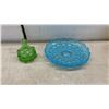 Image 9 : Clear Iridescent Carnival Style Bowl, Coloured Art Glass, Covered Candy Dishes & More