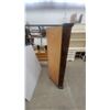 Image 5 : Traditional Dark Wood Corner China Cabinet with Diamond-Grid Glass Doors, Drawer, and Lower Cabinet