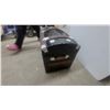 Image 4 : Antique Domed-Top Steamer Trunk with Wood Bands and Ornate Silver-Tone Hardware 17 x 30 x 15"