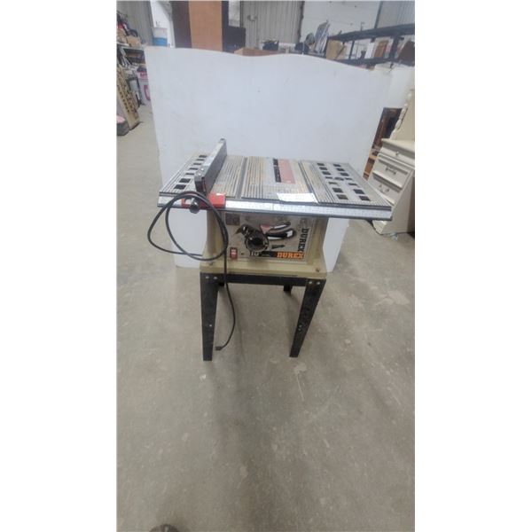 Durex Lux 10" Table Saw with Extension Wings on Metal Stand
