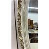 Image 2 : Oval Wall Mirror with Ornate Cream and Gold Distressed Floral Scrollwork Frame, 33 x 21"