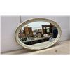 Image 3 : Oval Wall Mirror with Ornate Cream and Gold Distressed Floral Scrollwork Frame, 33 x 21"