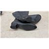 Image 5 : Two Pairs of Black Leather Women's Mid-Calf Boots with Block Heels and Side Zippers, Sz 9.5