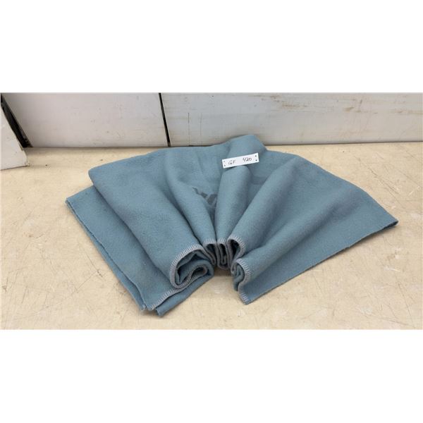 VIA Rail Canada Pure New Wool Passenger Blanket, Light Blue/Grey, Shrink-Resist Treated