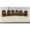 Image 1 : Set of Six Antique Hand-Carved Wooden Sewing Machine Drawers with Decorative Motifs