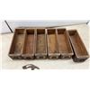 Image 2 : Set of Six Antique Hand-Carved Wooden Sewing Machine Drawers with Decorative Motifs