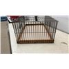 Image 2 : Vintage Rectangular Wire Small Animal or Bird Cage with Wooden Base Tray and Hinged Door