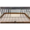 Image 3 : Vintage Rectangular Wire Small Animal or Bird Cage with Wooden Base Tray and Hinged Door