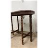 Image 2 : Antique Dark Brown Wooden Console Table With Octagonal Top and Turned Legs, 29 x 32 x 19"