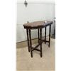 Image 4 : Antique Dark Brown Wooden Console Table With Octagonal Top and Turned Legs, 29 x 32 x 19"