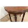 Image 5 : Antique Dark Brown Wooden Console Table With Octagonal Top and Turned Legs, 29 x 32 x 19"