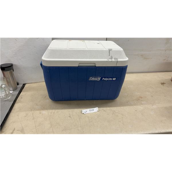 Coleman PolyLite 40 Cooler with White Lid and Blue Body