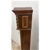 Image 3 : Traditional Dark Wood Grandmother Clock with Barley Twist Columns and Brass Pendulum, 51 x 7 1/