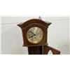 Image 7 : Traditional Dark Wood Grandmother Clock with Barley Twist Columns and Brass Pendulum, 51 x 7 1/