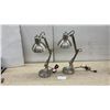 Image 1 : Pair of IKEA Forså Adjustable Arm Work Desk Lamps in Nickel-Plated Brushed Steel Finish