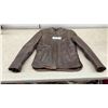 Image 1 : Screaming Eagle Cuir Leather Ladies Distressed Brown Motorcycle Jacket, Size Medium