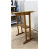 Image 2 : Hand-Painted Folk Art Wooden Drop-Leaf Accent Table with Handles and Lower Shelf