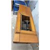 Image 11 : Antique Raymond Treadle Sewing Machine Cabinet With Carved Oak and Cast Iron Base