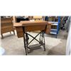 Image 6 : Antique Raymond Treadle Sewing Machine Cabinet With Carved Oak and Cast Iron Base